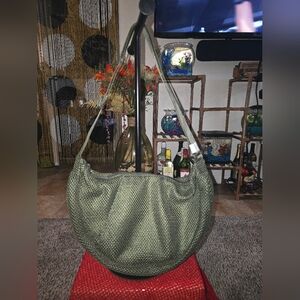 NWOT Olive Green Woven Hobo Shoulder Bag - Women
